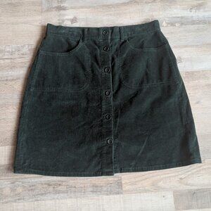 French Connection *  Women’s Corduroy Skirt * Pine Green, Size 10